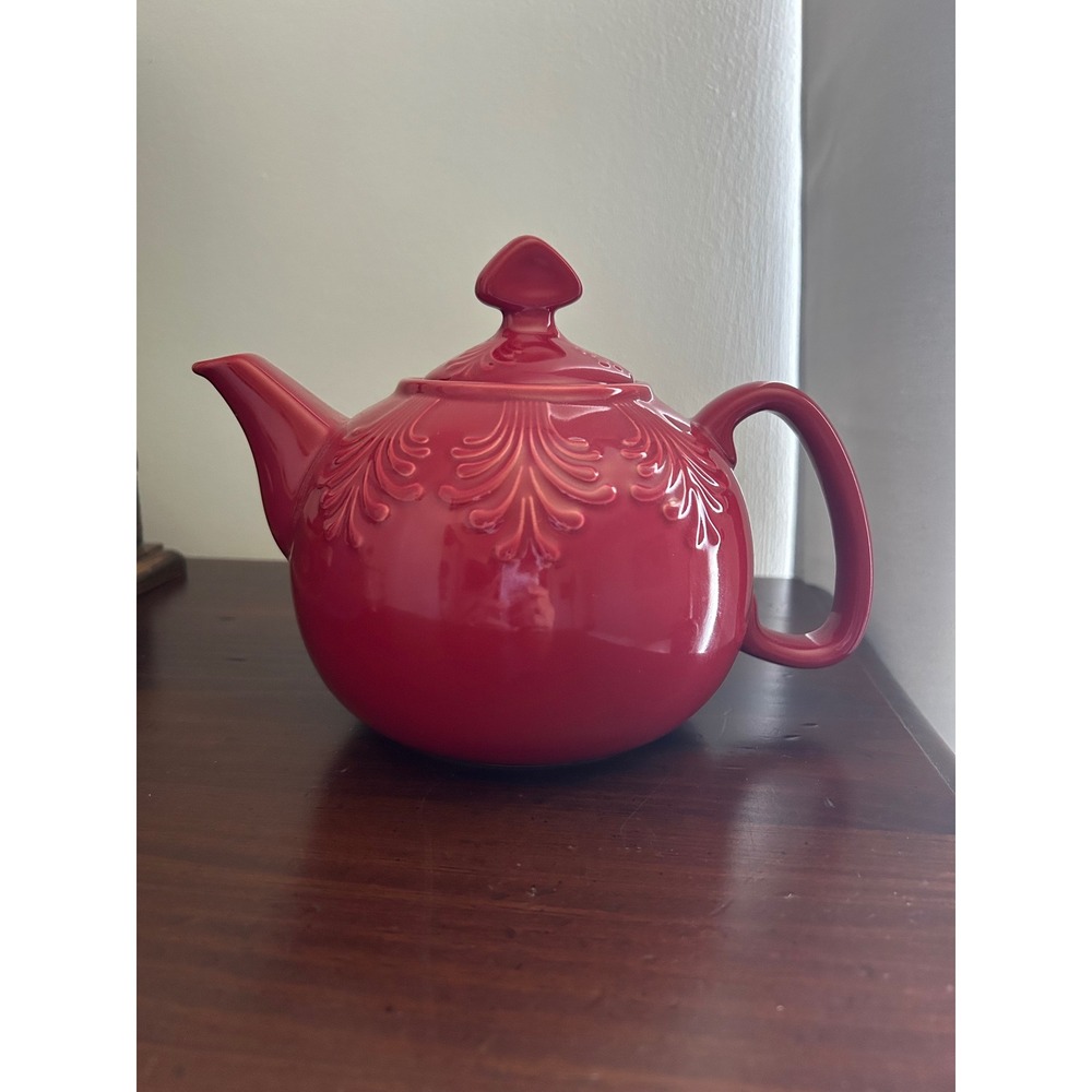 Chantal Talavera Collection Red Ceramic Teapot 3.75 Cup 92-TP11TV-G Glossy Red